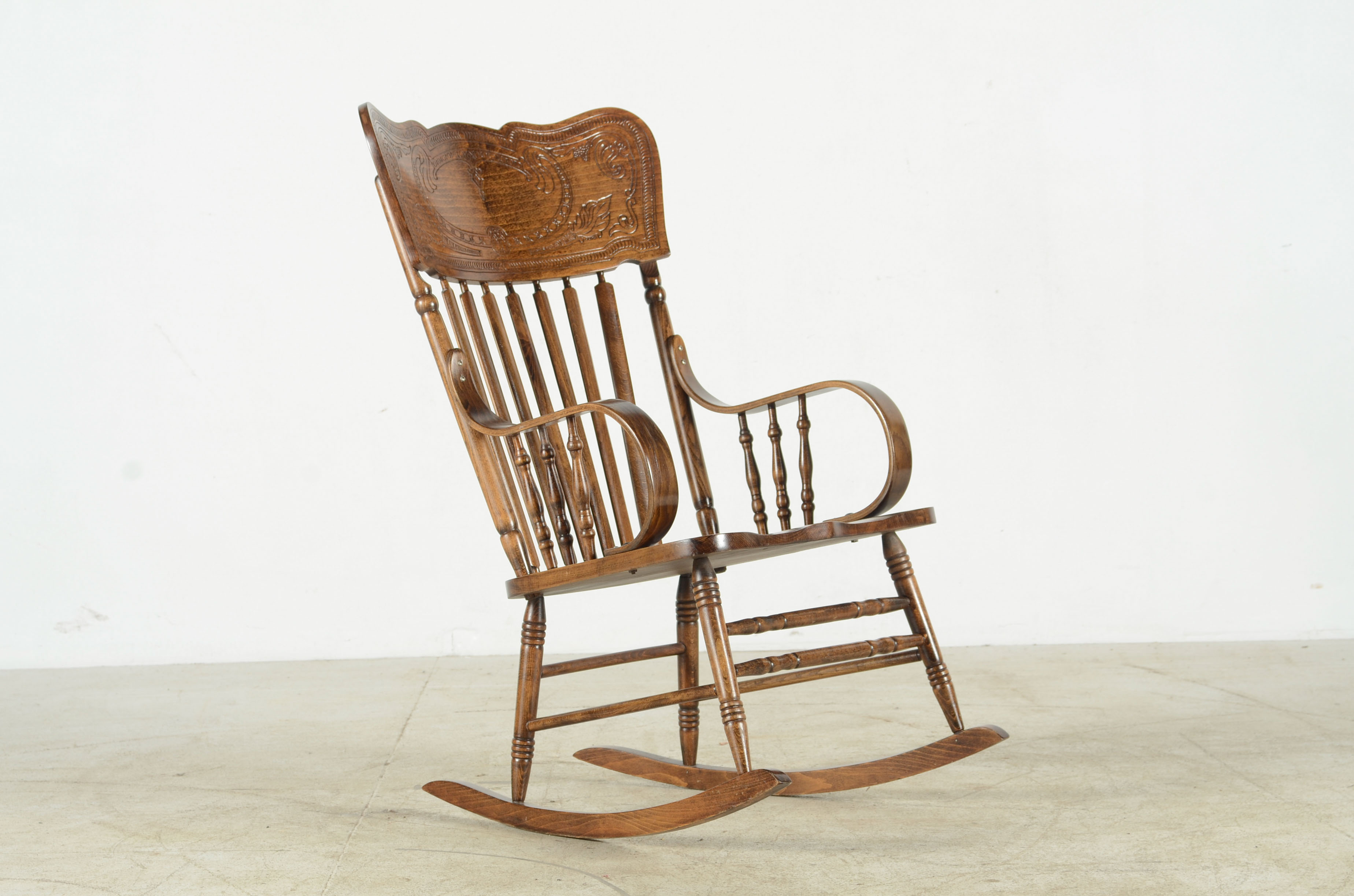 Oak Pressed Back Rocking Chair