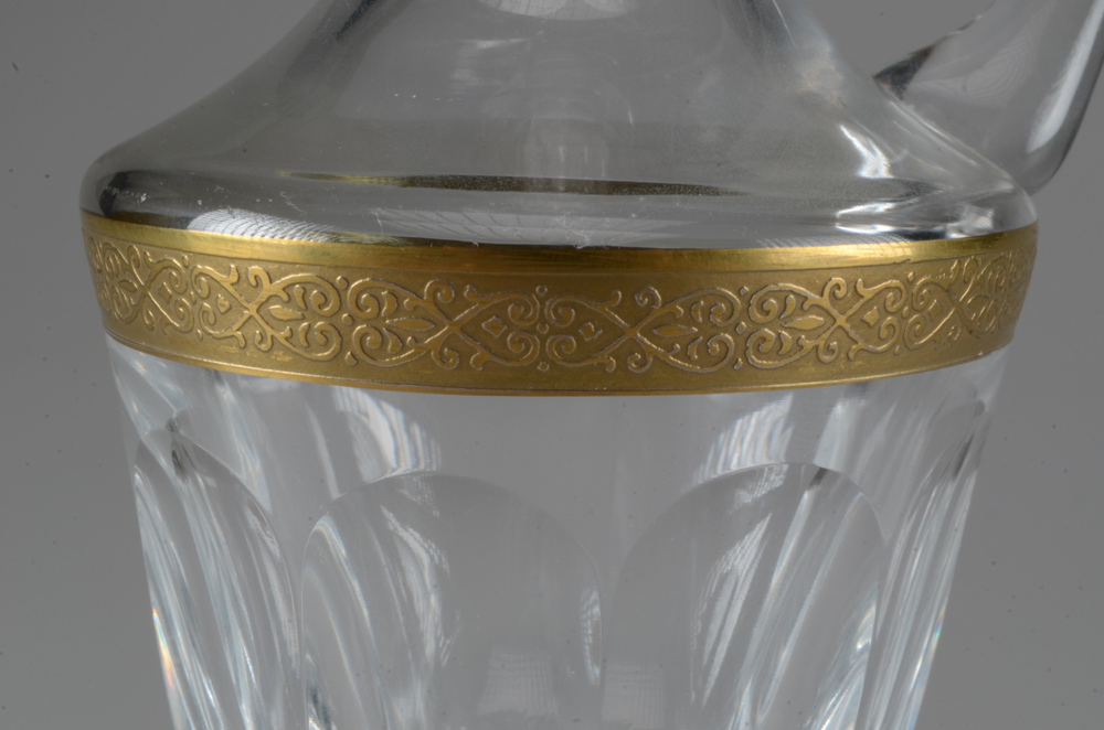 Moser Czechoslovakia Gold Trimmed Glass Cruet