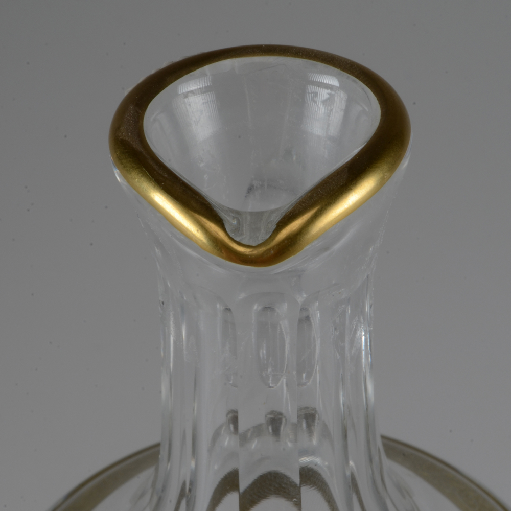 Moser Czechoslovakia Gold Trimmed Glass Cruet