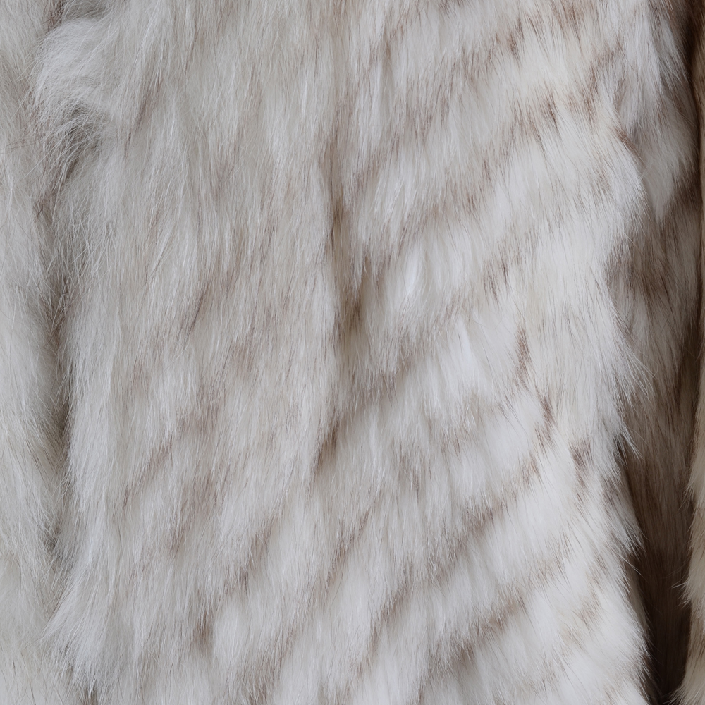 Saga Fox Herringbone Cut Blue Fox Fur Coat