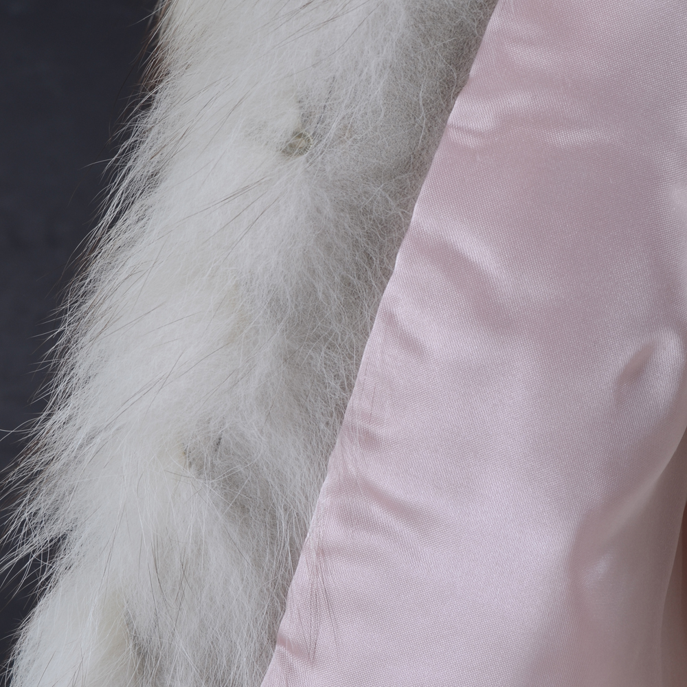 Saga Fox Herringbone Cut Blue Fox Fur Coat