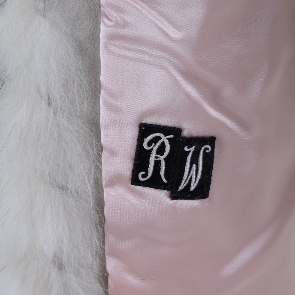 Saga Fox Herringbone Cut Blue Fox Fur Coat