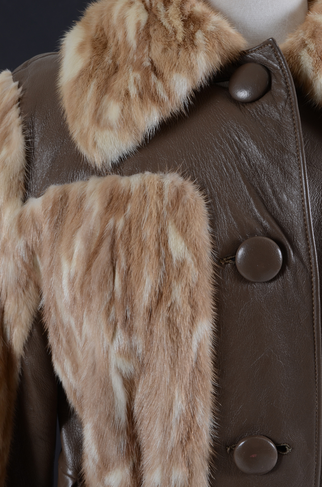 1970s Vintage Rike's of Dayton Leather and Dyed Mink Coat