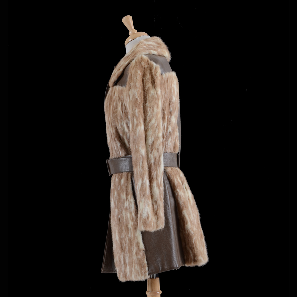 1970s Vintage Rike's of Dayton Leather and Dyed Mink Coat