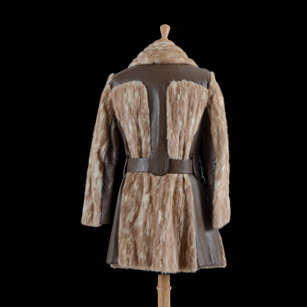 1970s Vintage Rike's of Dayton Leather and Dyed Mink Coat