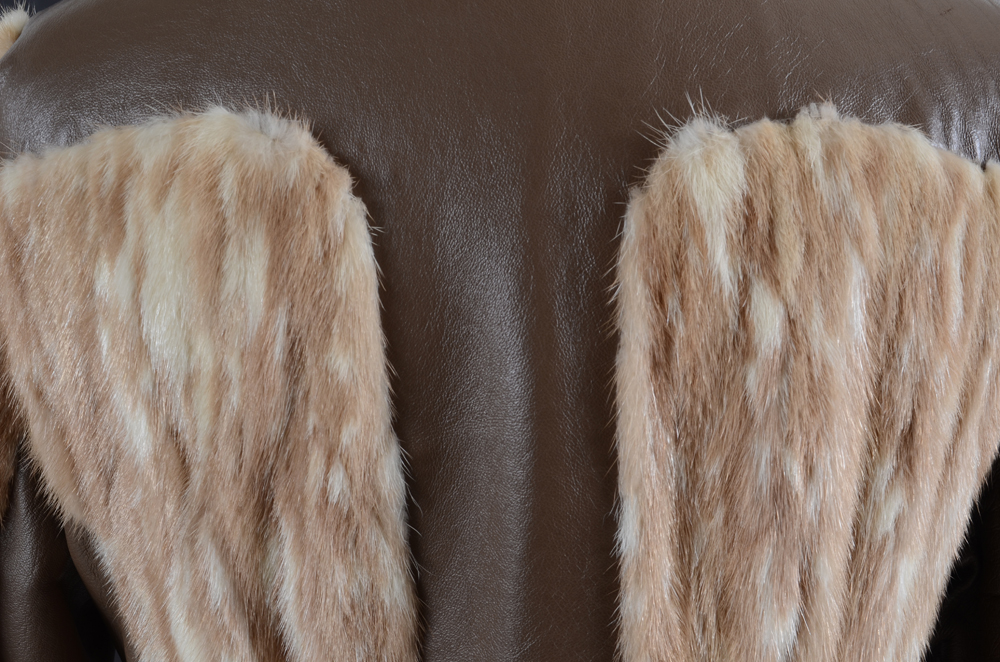 1970s Vintage Rike's of Dayton Leather and Dyed Mink Coat