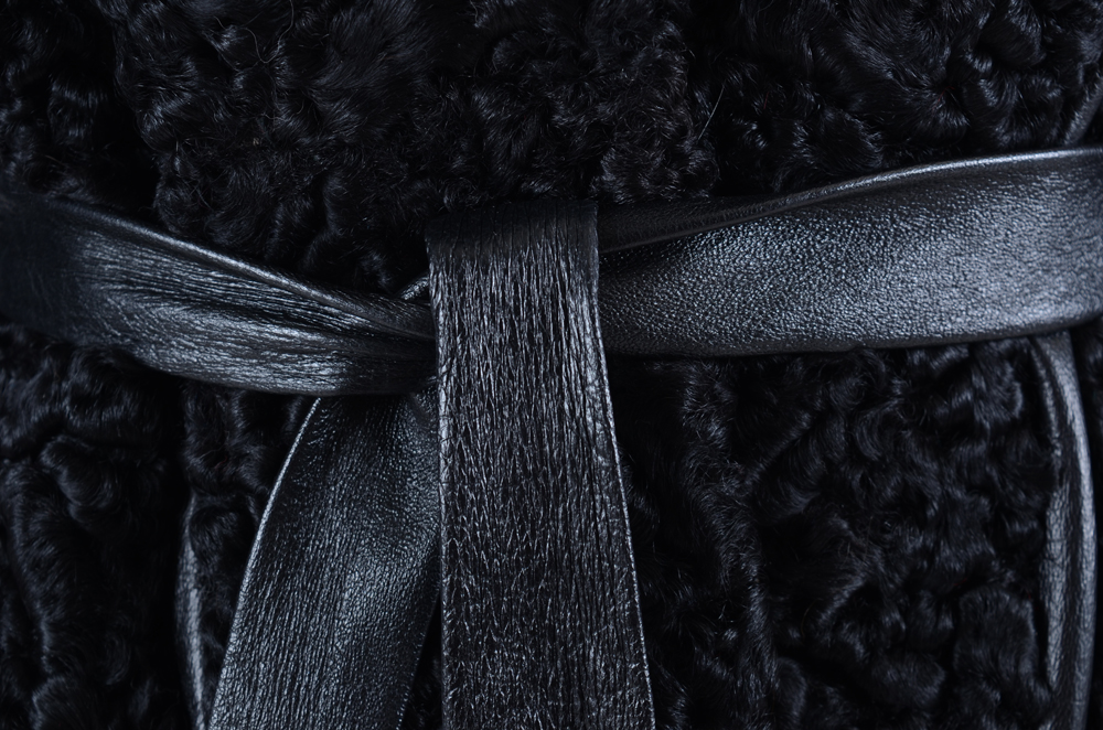 1970s Vintage Donenfeld's of Dayton Persian Lamb and Leather Fur Coat