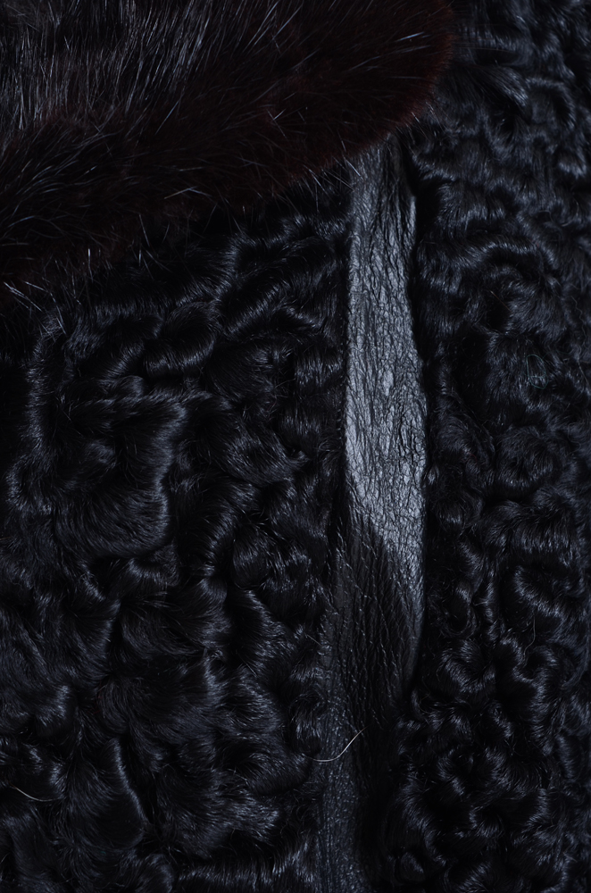 1970s Vintage Donenfeld's of Dayton Persian Lamb and Leather Fur Coat