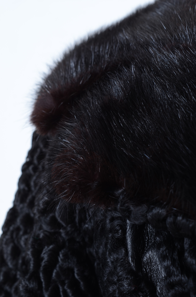 1970s Vintage Donenfeld's of Dayton Persian Lamb and Leather Fur Coat