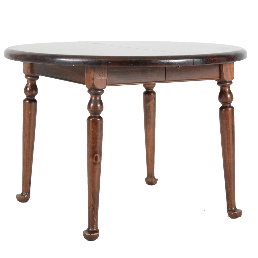 Ethan Allen Round Pine Dining Table