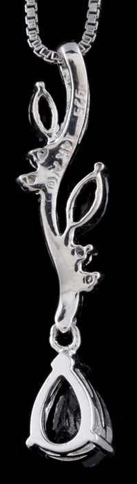 Alwand Vahan Sterling Silver and 14K Yellow Gold Drop Pendant Necklace with Synthetic Blue Sapphires and Diamonds