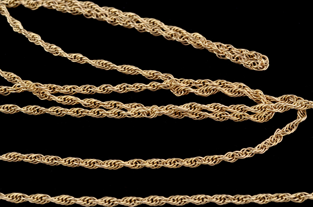 14K Yellow Gold 18" Twisted Rope Chain