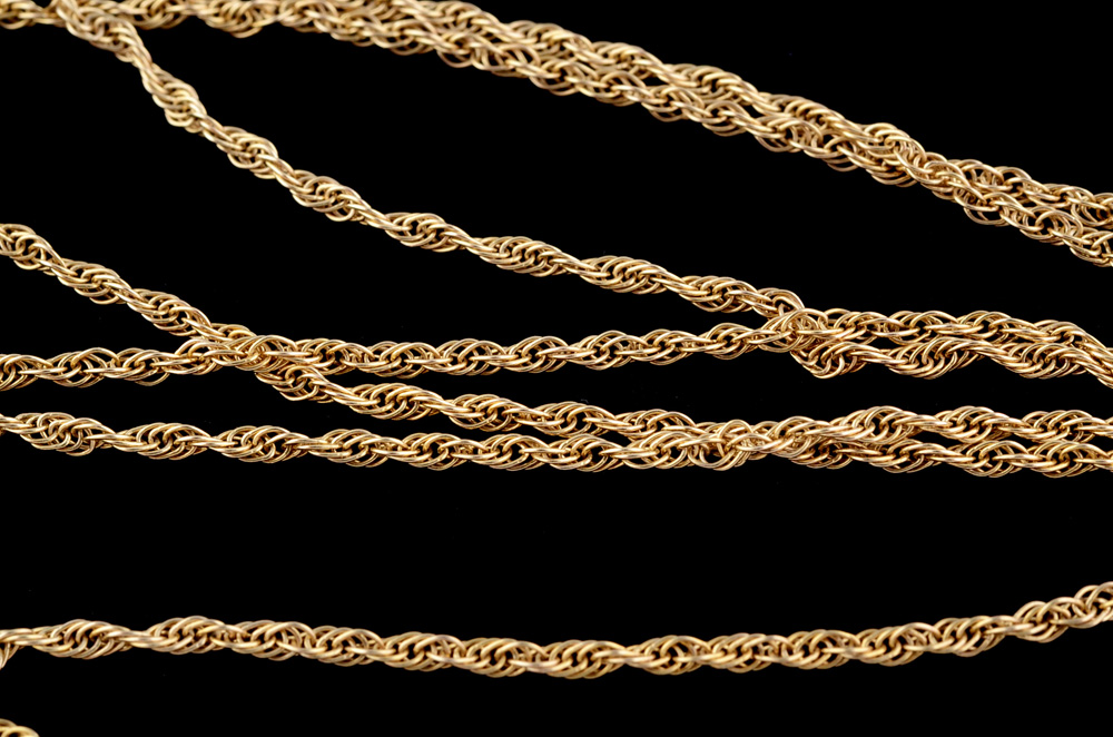 14K Yellow Gold 18" Twisted Rope Chain
