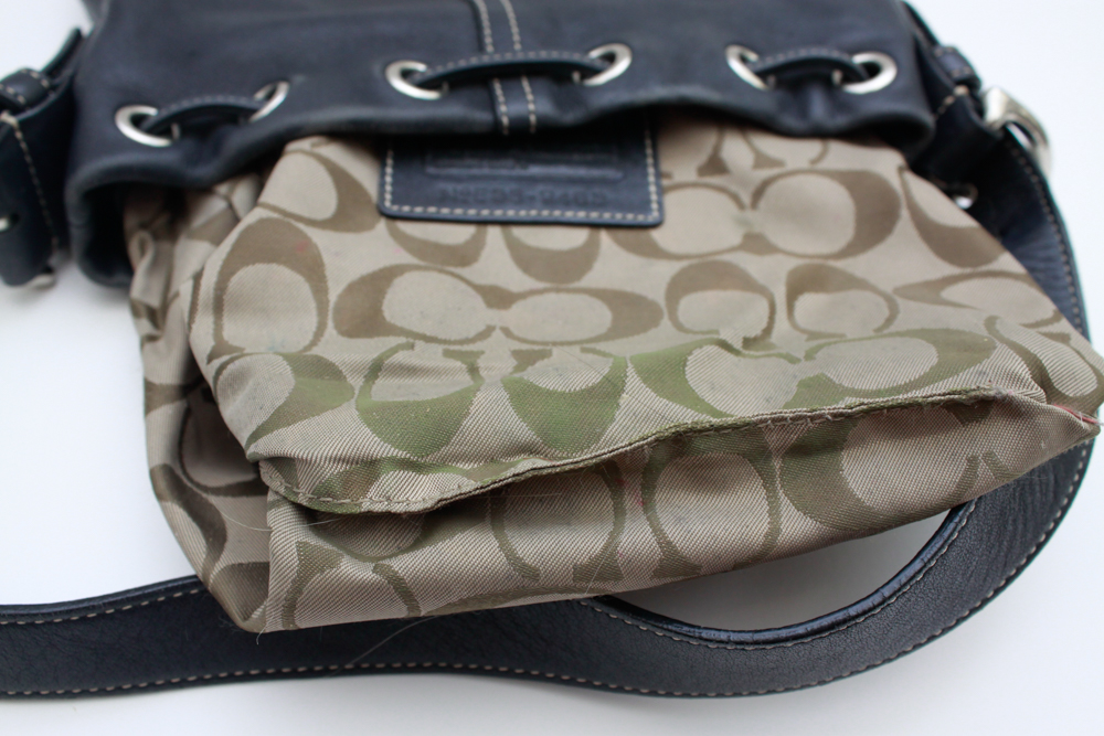 Coach Black Leather Drawstring Shoulder Bag