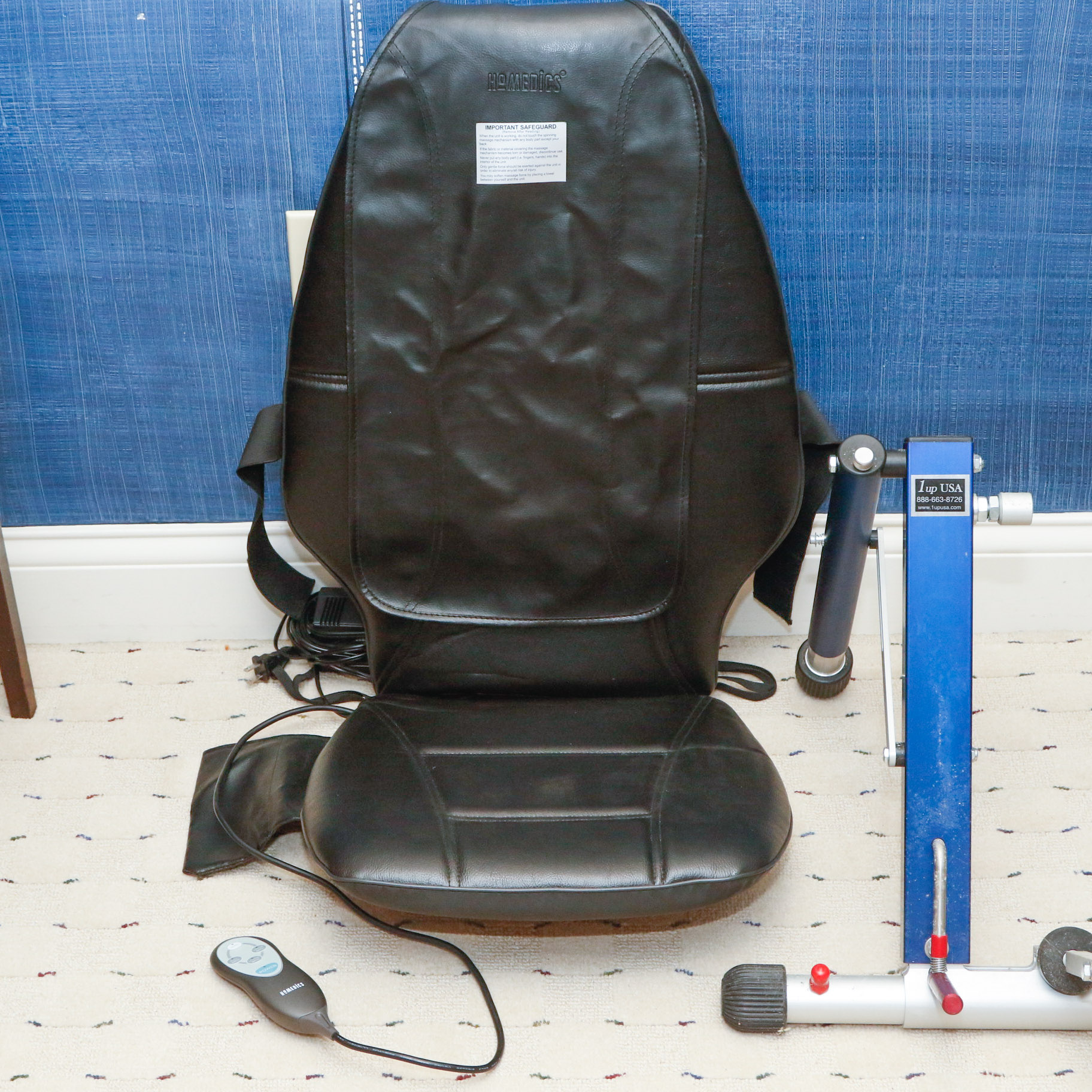 1UP Bicycle Trainer with HoMedics Shiatsu Massage Cushion