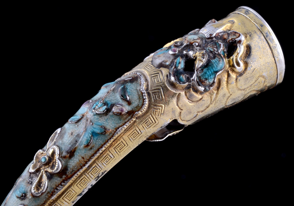 Early 20th Century Chinese Export Enameled on Metal Cigarette Holder