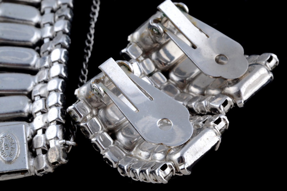 Demi-Parure Kramer of New York Costume Bracelet and Clip-On Earrings