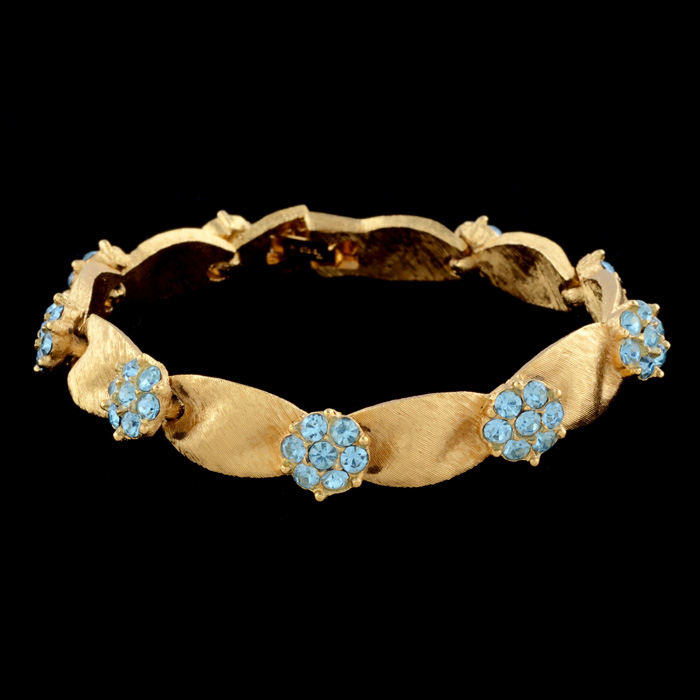 Vintage Crown Trifari Birthstone Series March Bracelet