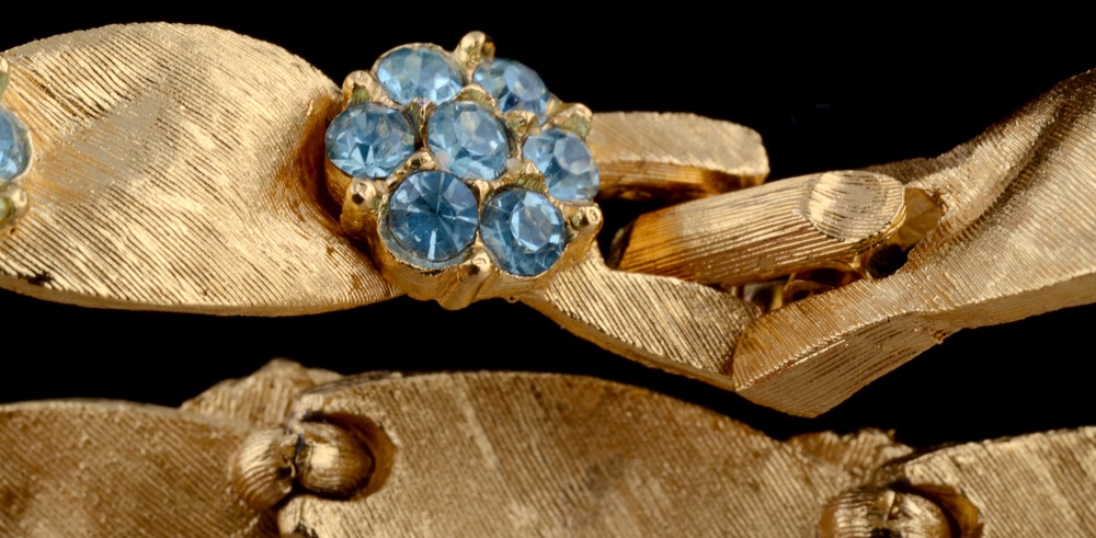 Vintage Crown Trifari Birthstone Series March Bracelet