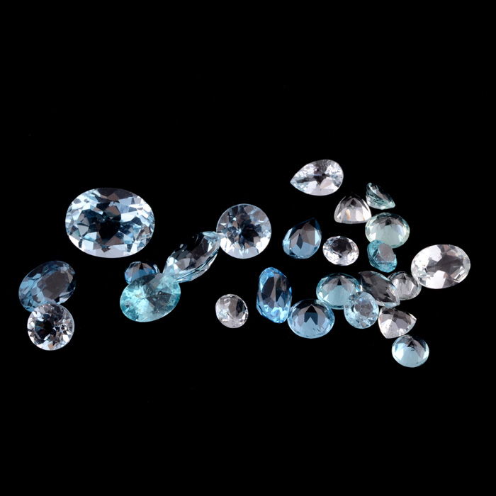 Assortment of Loose Cut Gemstones Including Aquamarine, 14.64 CTW
