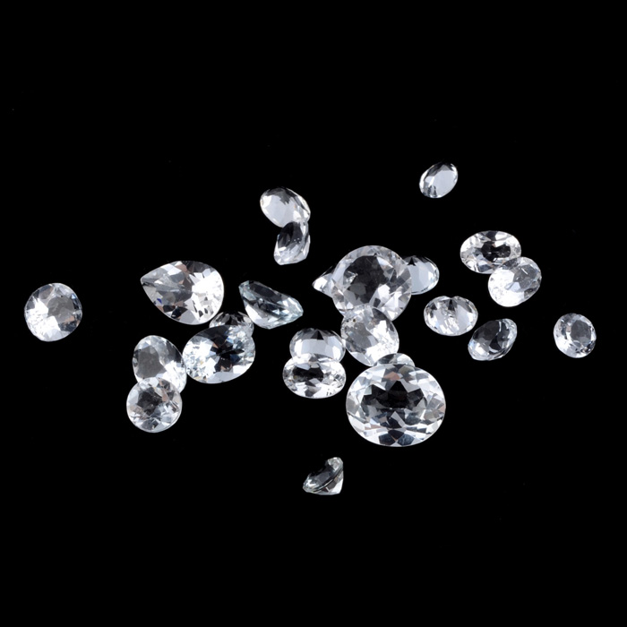 Collection of Loose Cut White Topaz Gemstones, 26.5 CTW