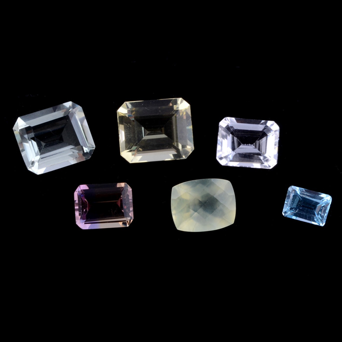 Assortment of Loose Rectangular Cut Gemstones, 21.0 CTW