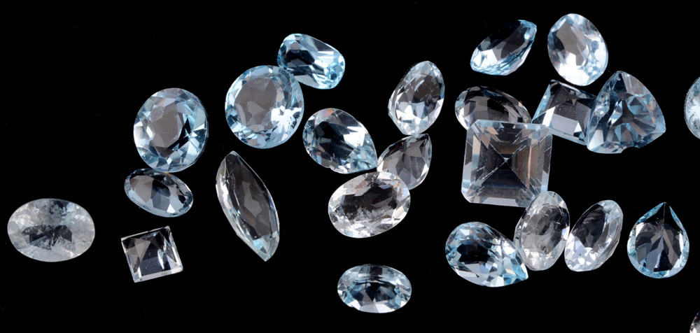 Assortment of Loose 24.5 CTW Blue Topaz Gemstones
