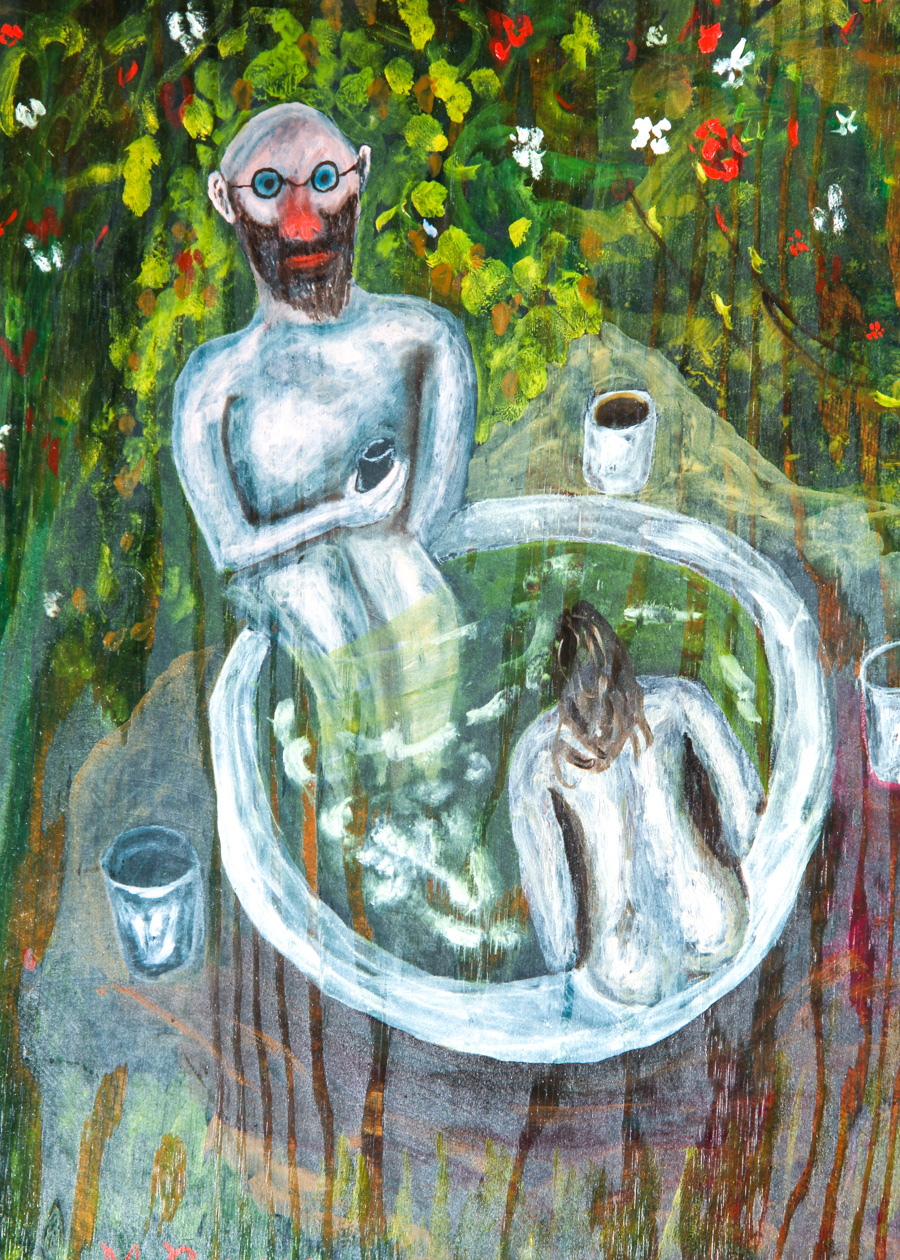 M. Rocco "Love Boat" Surrealist Painting on Wood