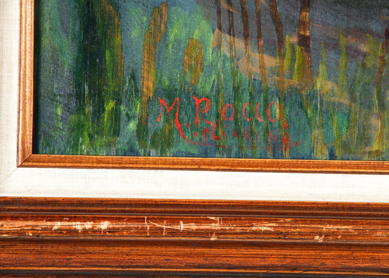 M. Rocco "Love Boat" Surrealist Painting on Wood