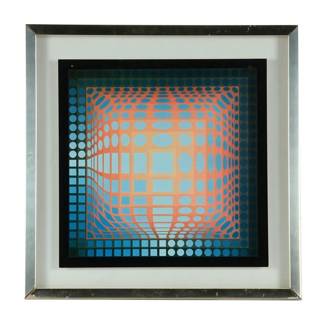 Victor Vasarely Offset Lithograph "Koska-Quemer"