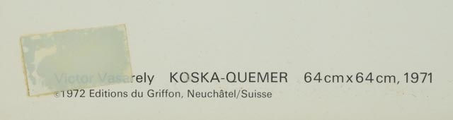 Victor Vasarely Offset Lithograph "Koska-Quemer"