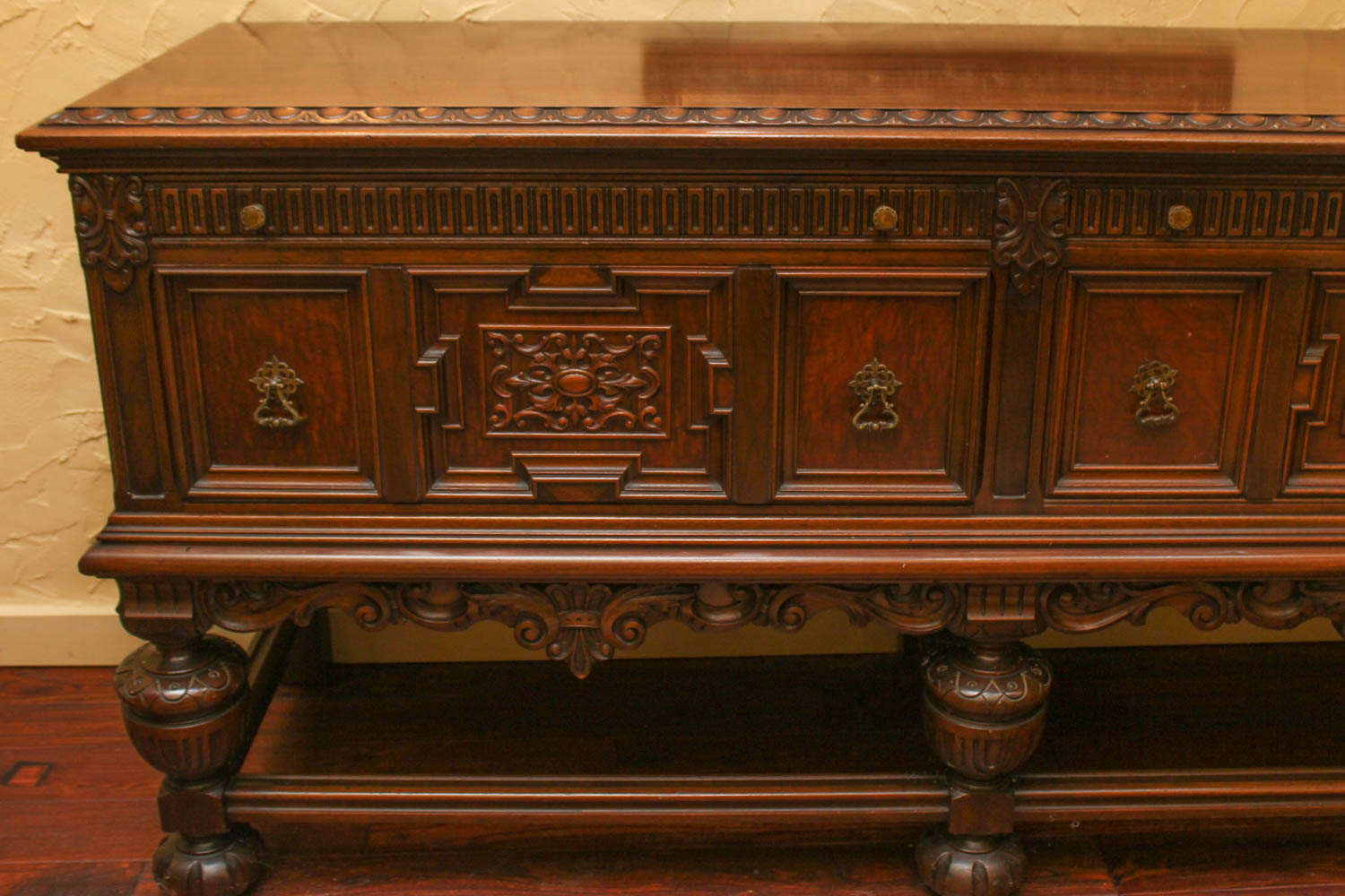 Vintage Renaissance Style Walnut Sideboard
