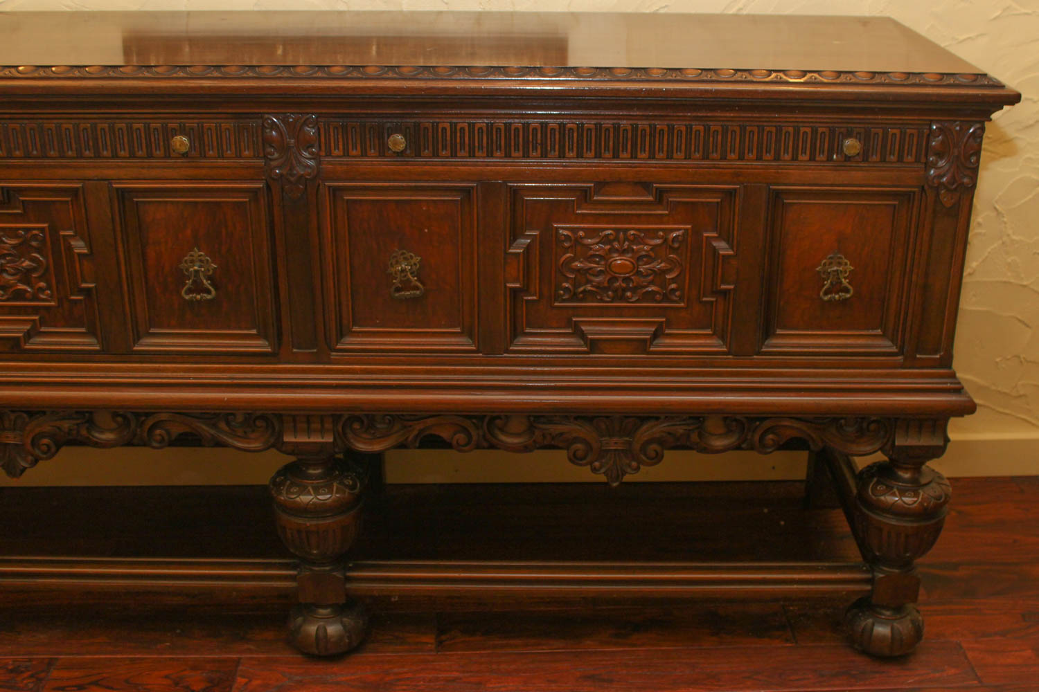 Vintage Renaissance Style Walnut Sideboard