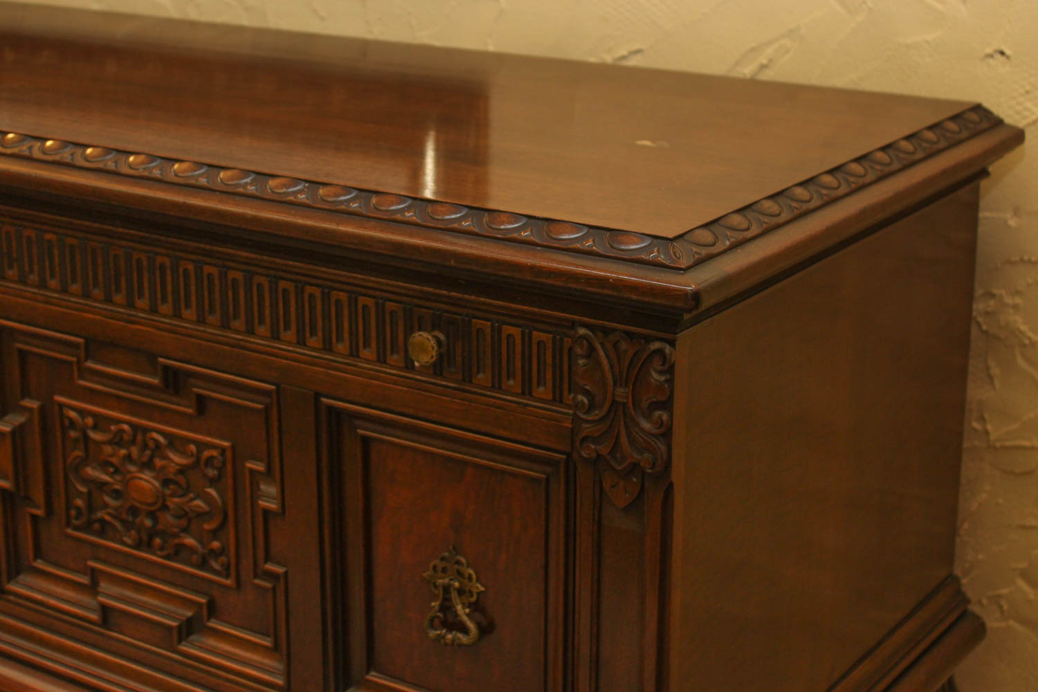 Vintage Renaissance Style Walnut Sideboard