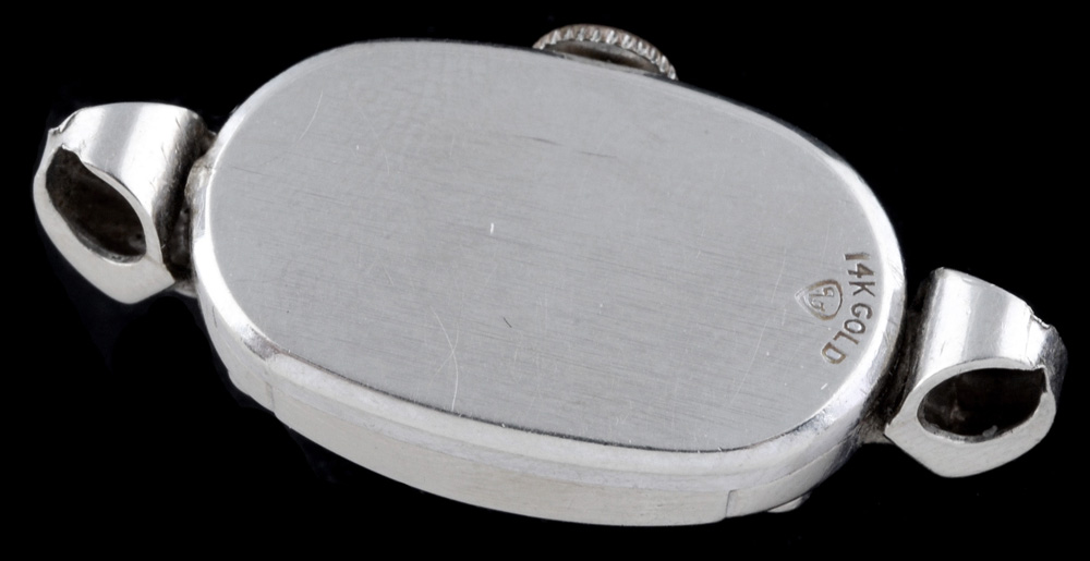 Early 20th Century Elgin 14K White Gold Watch Case with Diamond Accents