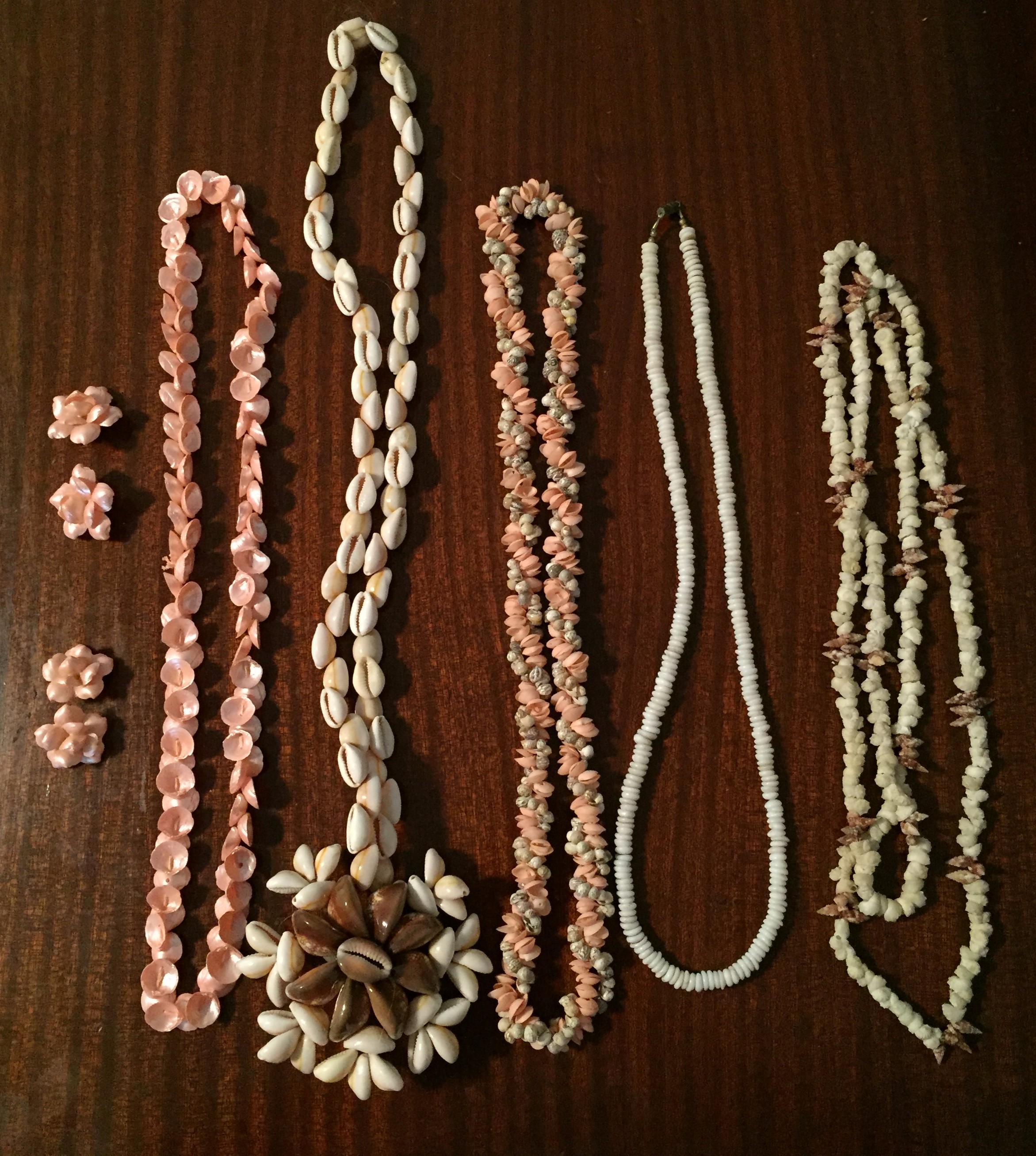 Collection of Seashell Jewelry in Jewelry Box