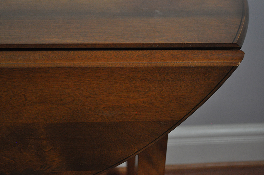 Round Walnut Dropleaf Table by Hitchcock