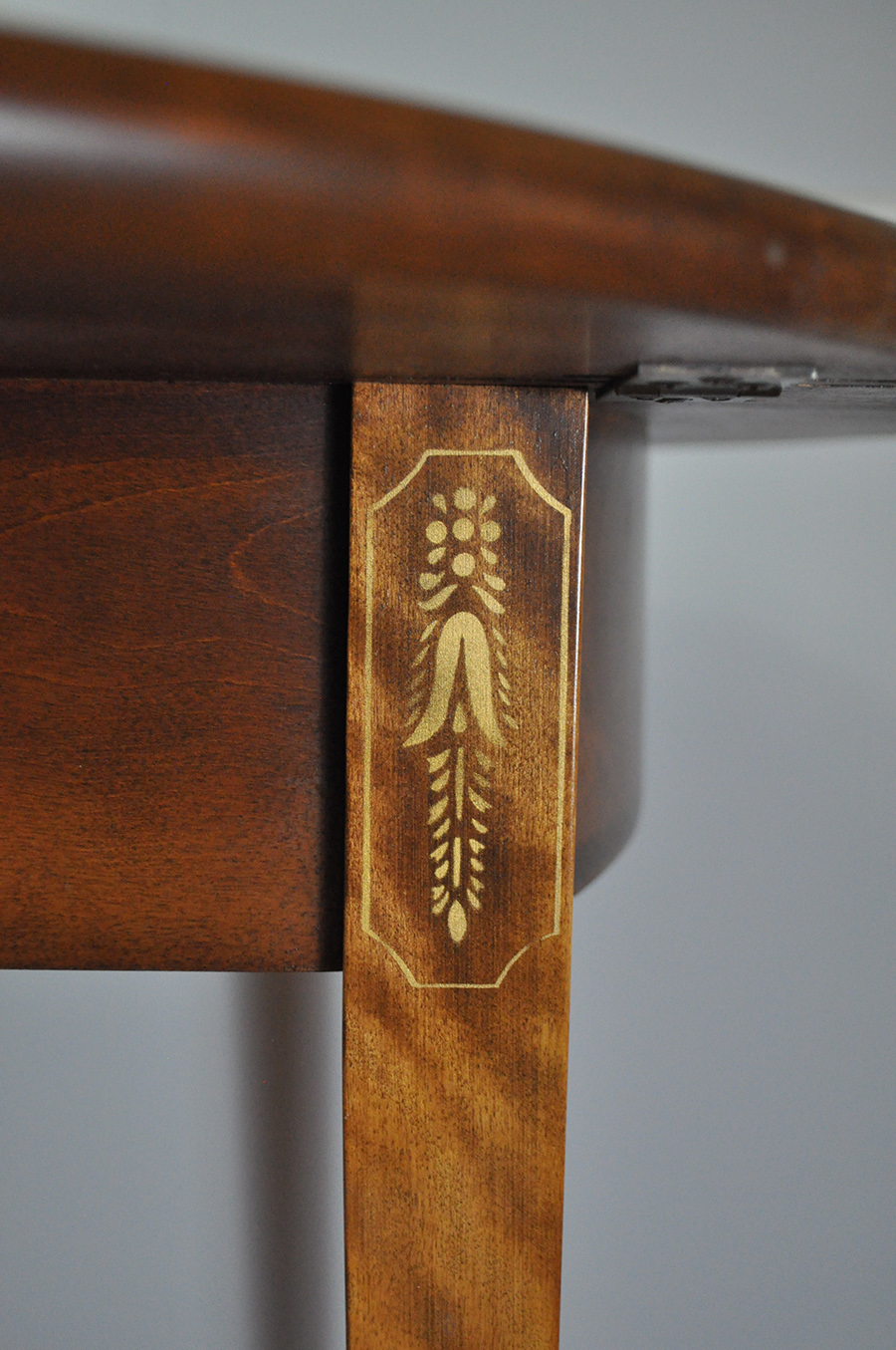 Round Walnut Dropleaf Table by Hitchcock