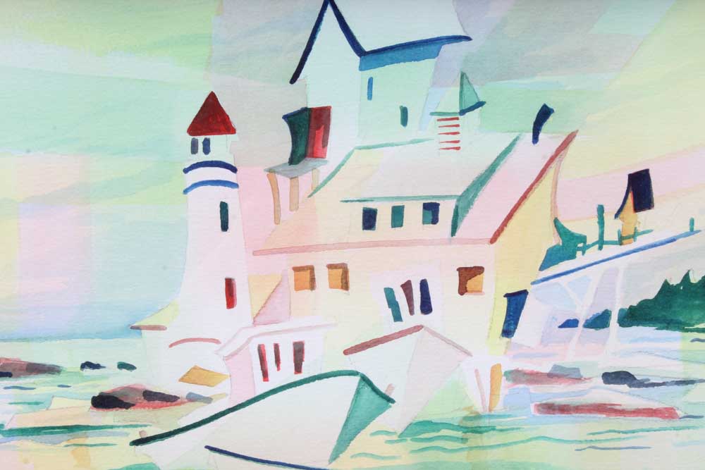 Nautical Themed Signed Watercolor with Lithograph