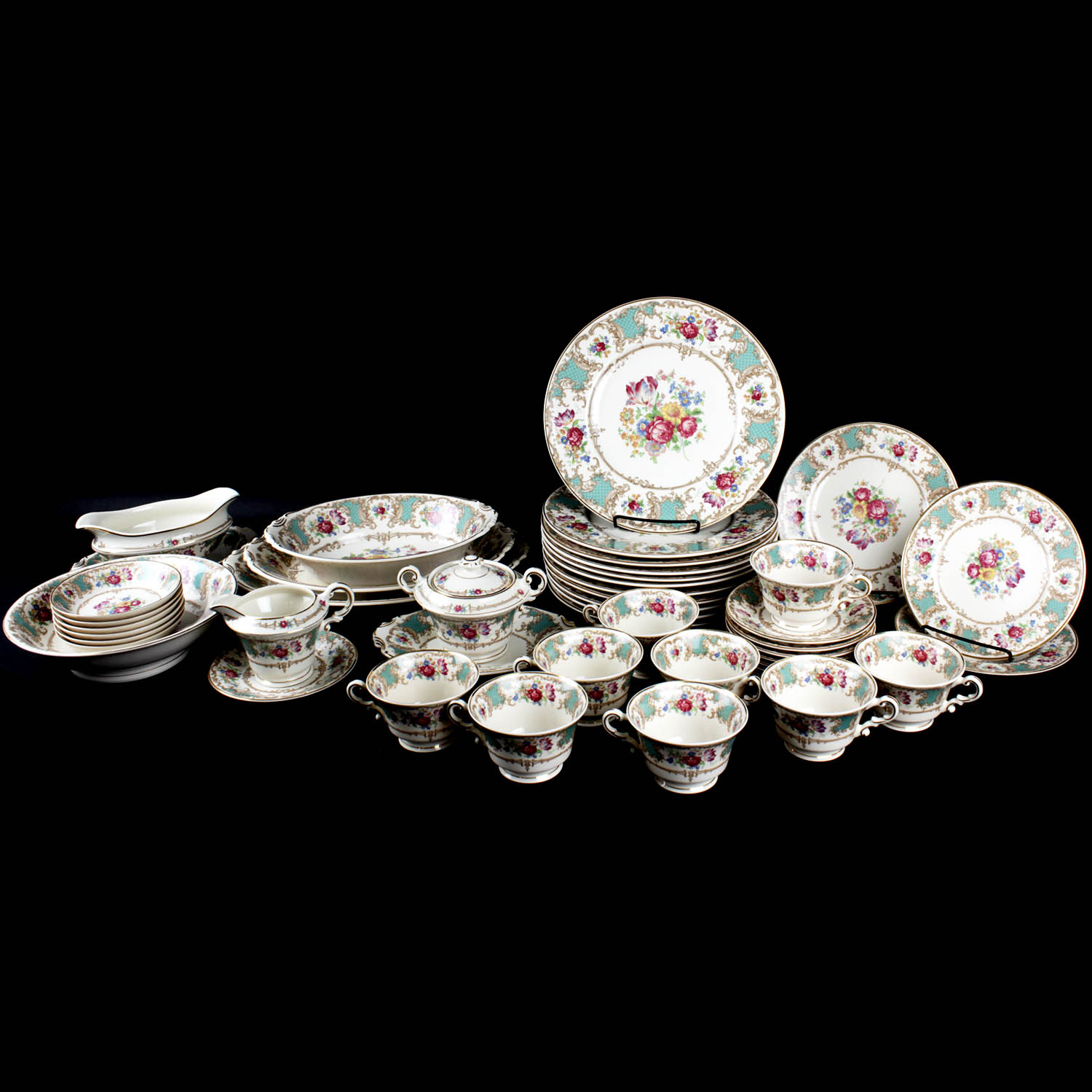 Old Ivory Syracuse "Romance Green" China Set