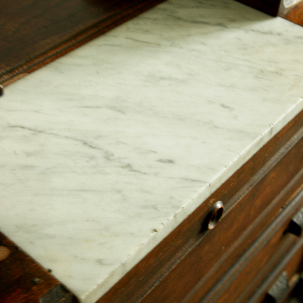 Victorian Marble Topped Oak Dresser
