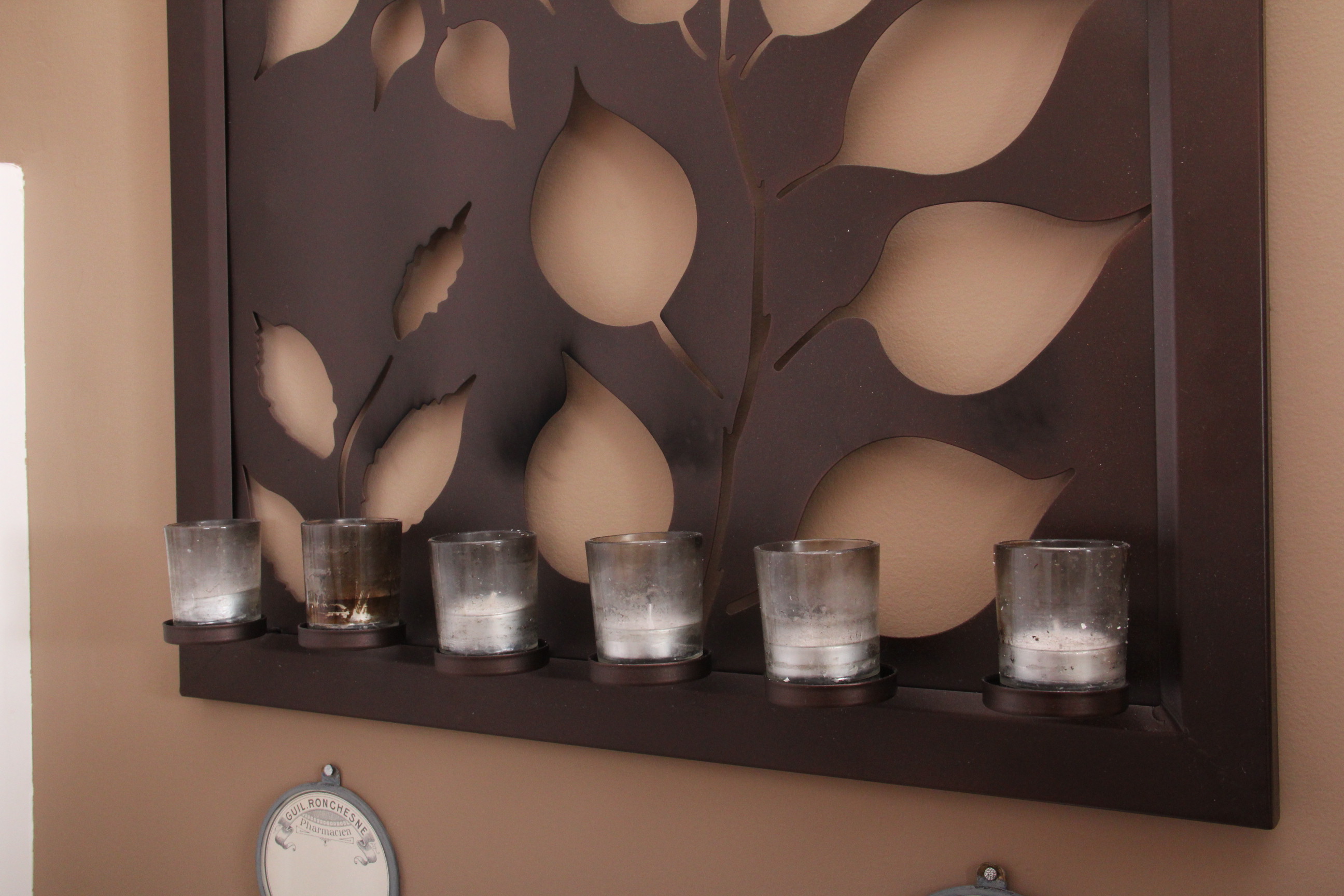 Magnifying Mirror, Metal Wall Sconce, and Table Lamp