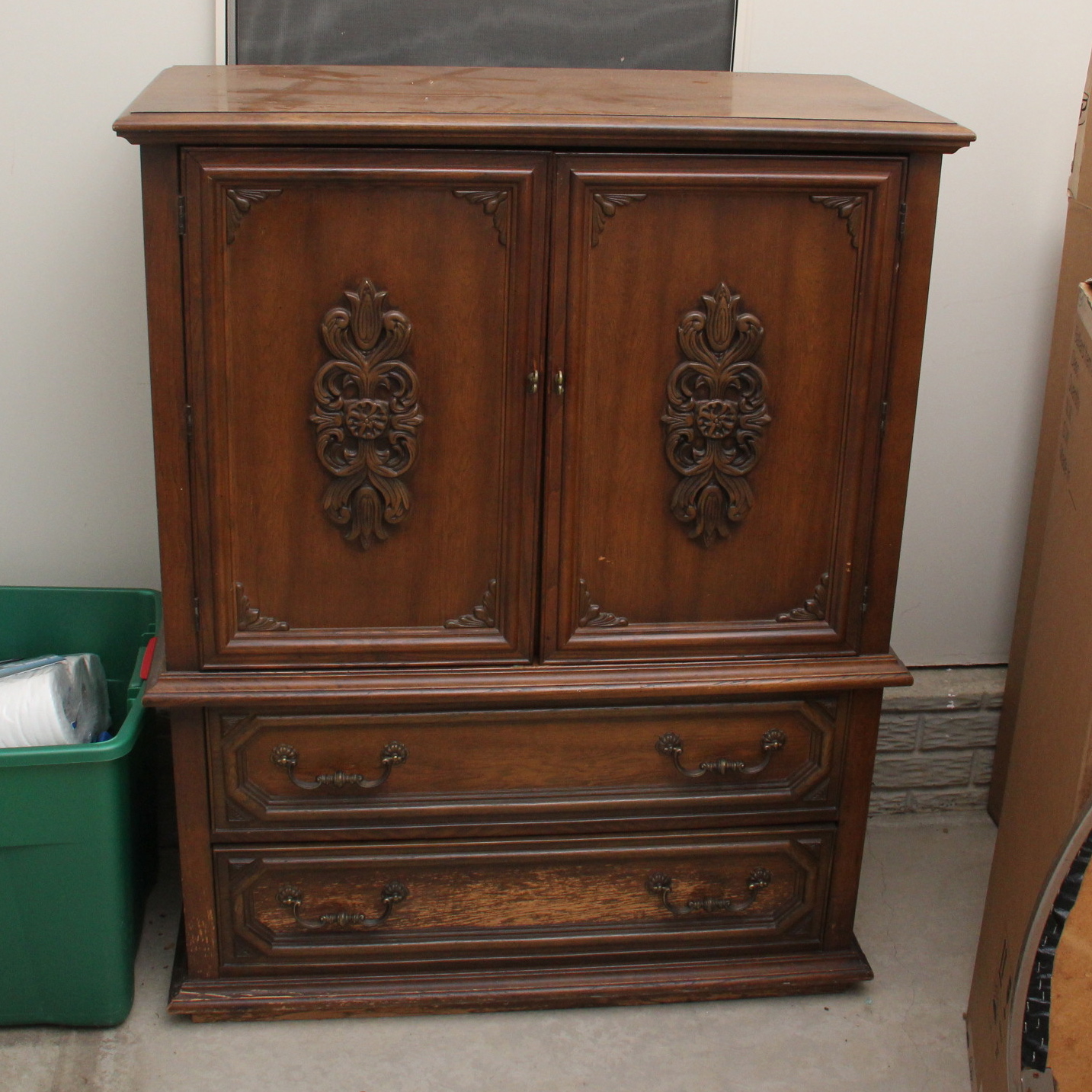 Vintage Bassett Furniture Walnut Armoire