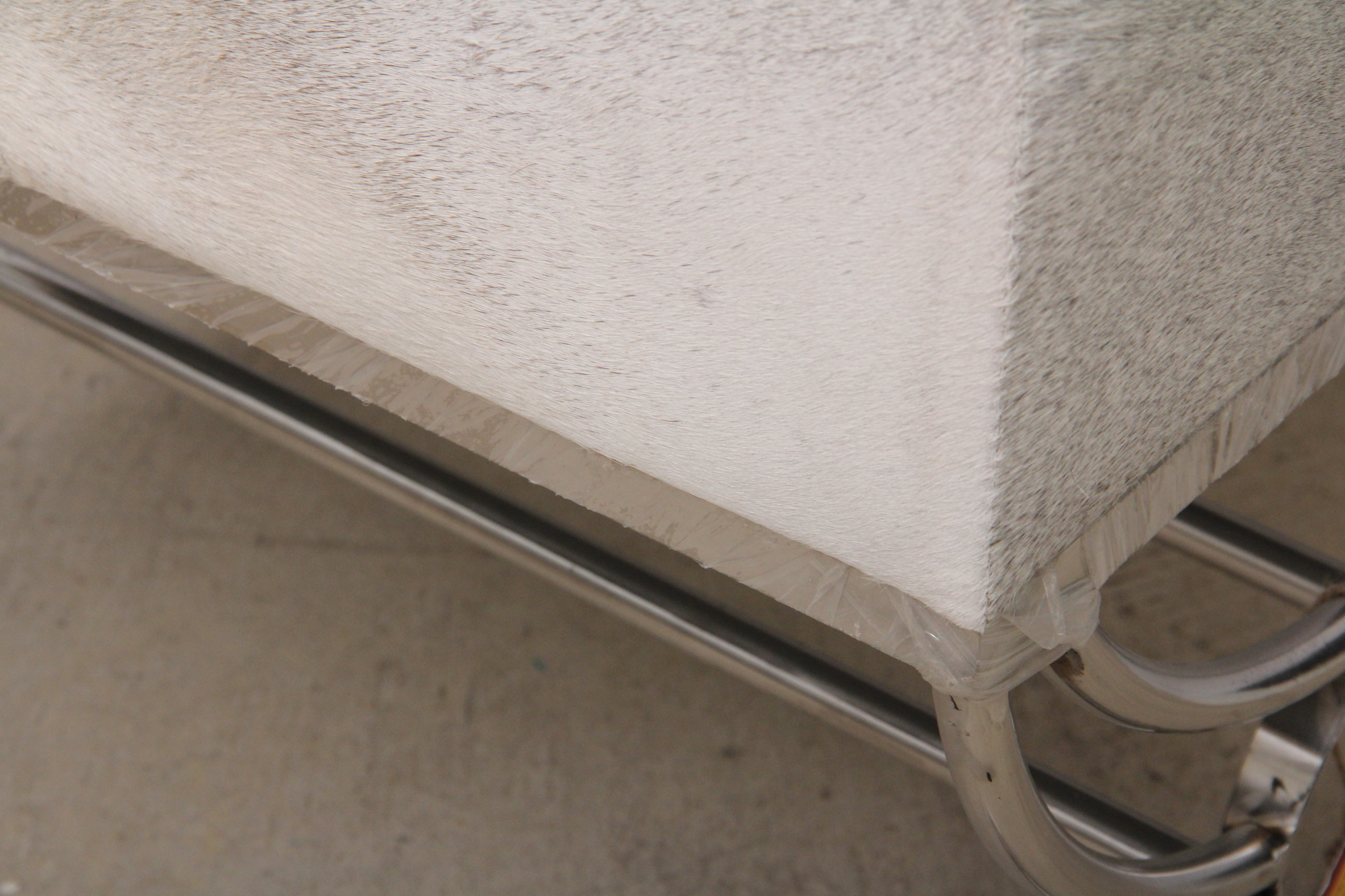 Cowhide and Chrome Vanity Stool