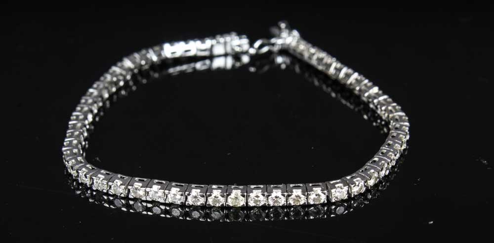 14K White Gold 2.64 CTW Diamond Bracelet with Extra Links