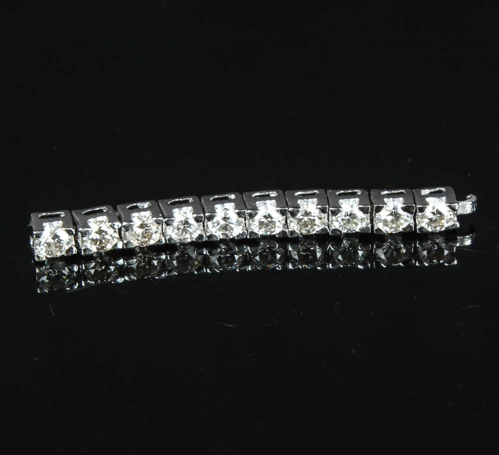 14K White Gold 2.64 CTW Diamond Bracelet with Extra Links