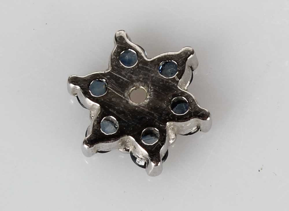 Pair of 14K White Gold 0.65 CTW Sapphire Earring Jackets