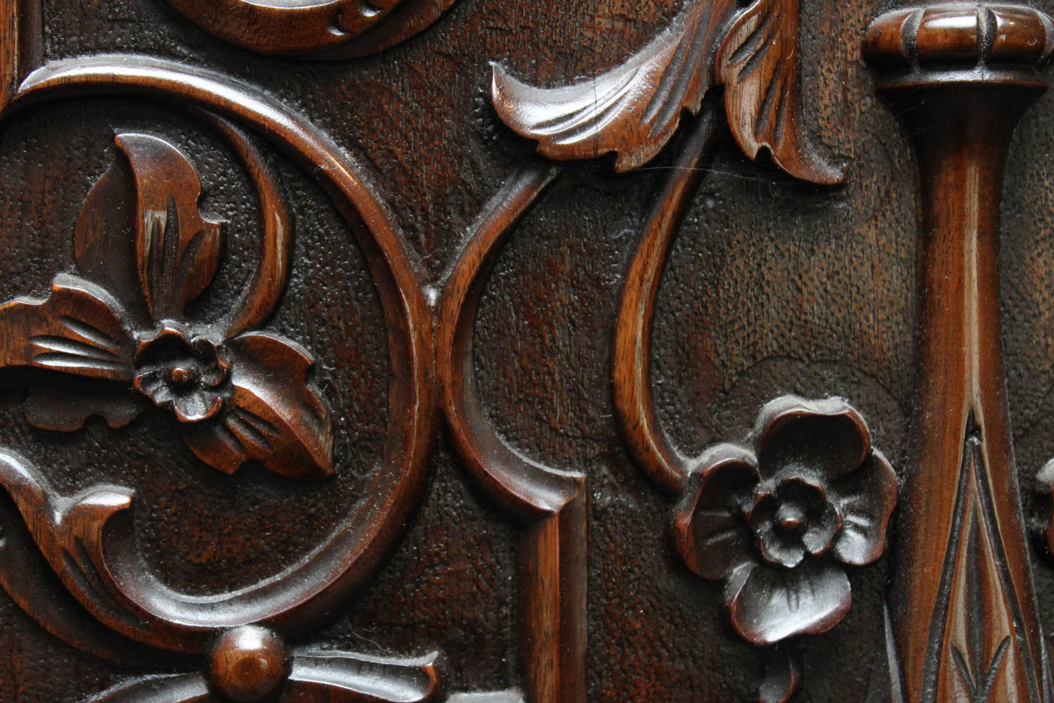 Vintage Renaissance Style Tall Walnut Bar Cabinet