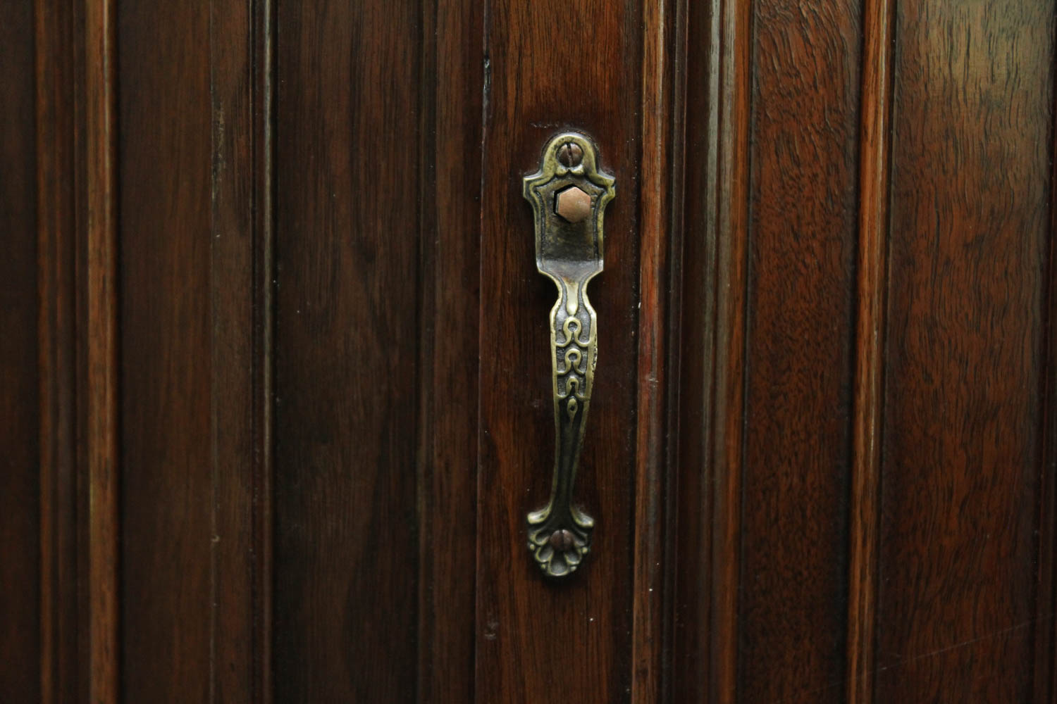 Vintage Renaissance Style Tall Walnut Bar Cabinet