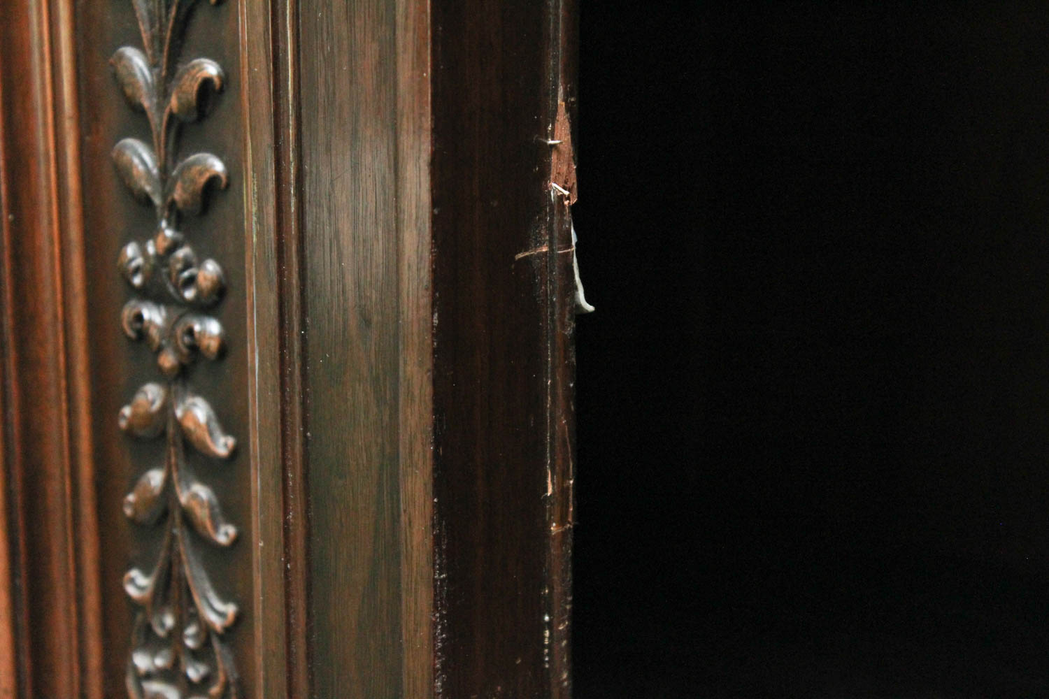Vintage Renaissance Style Tall Walnut Bar Cabinet